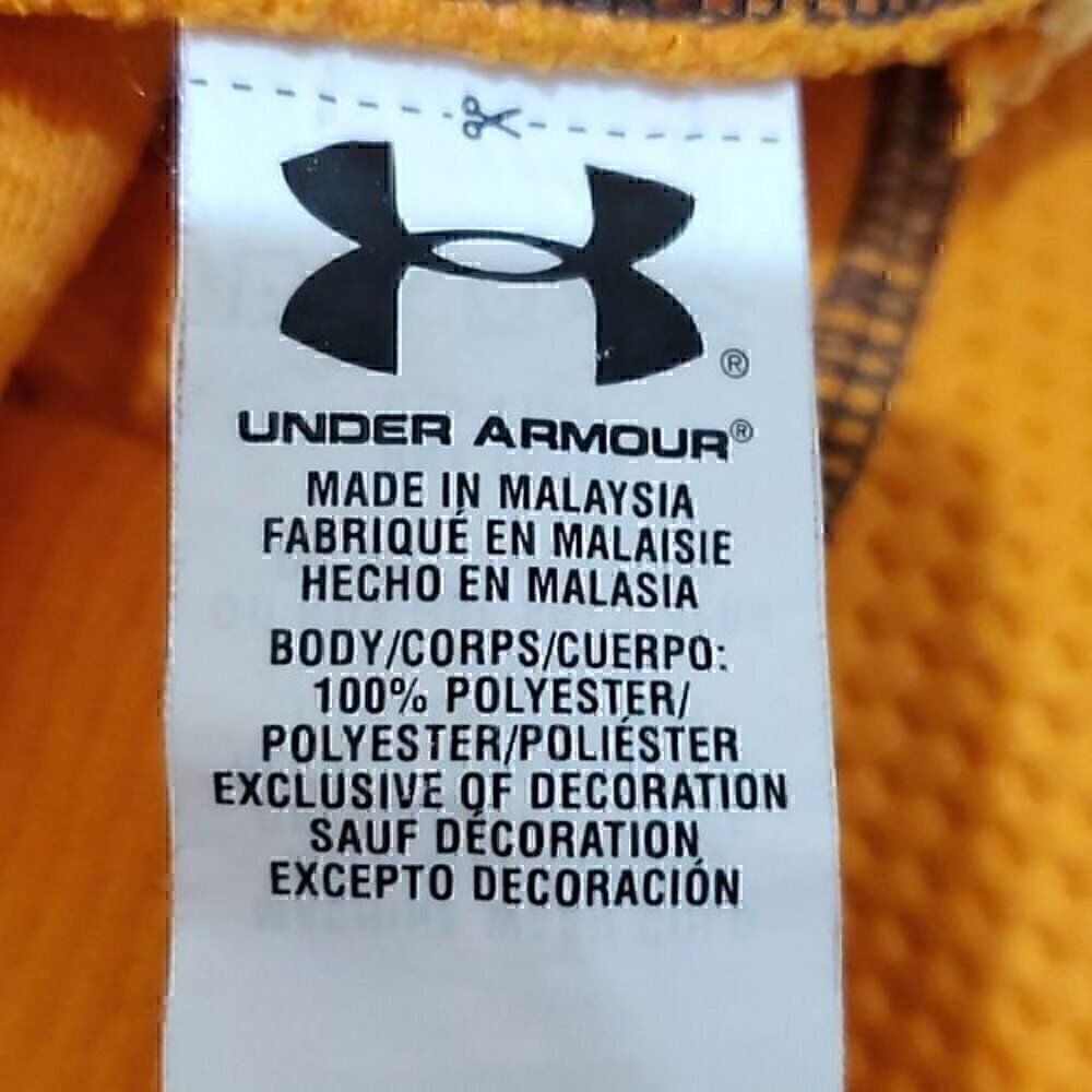 Under Armour Orange Long Sleeve Zip Up Pull Over Shirt M - Picture 8 of 9